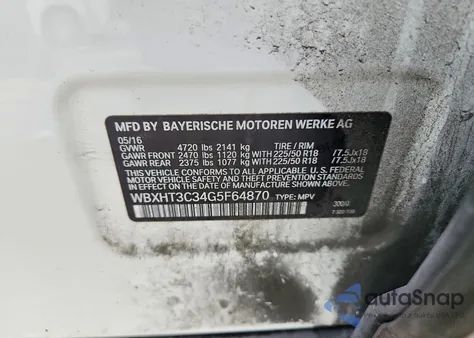 2016 BMW X1 xDrive28I z USA, uszkodzony, nr VIN WBXHT3C34G5F64870